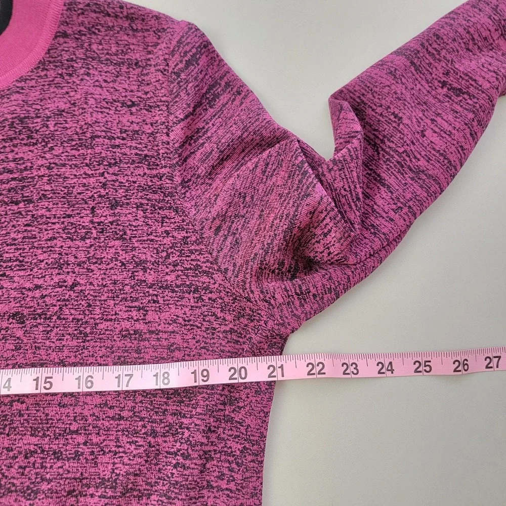 Misook Magenta Black Knit Cardigan Long‎ Sleeve Open Front Striped